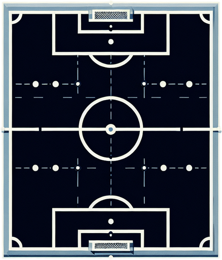 ФУТБОЛЬНОЕ ПОЛЕ С РАЗМЕТКАМИ С ВИДУ СВЕРХУ.
Single Game Texture. In-Game asset. 2d. Blank background. High contrast. No shadows.