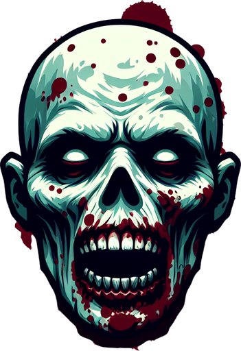 zombie from top.
Single Game Texture. In-Game asset. 2d. Blank background. High contrast. No shadows.