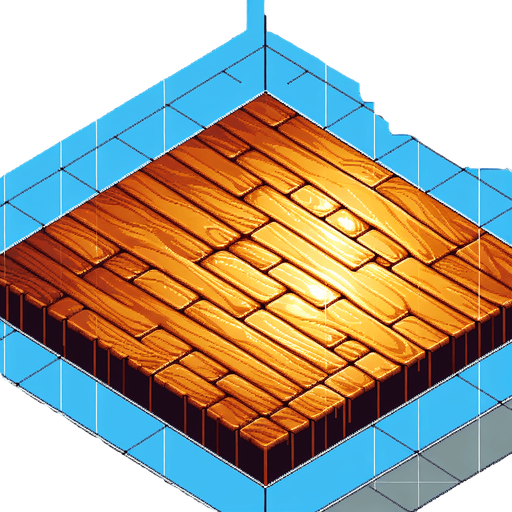 pixel art, shiny wooden plank floor..
Blank background. High contrast. No shadows.