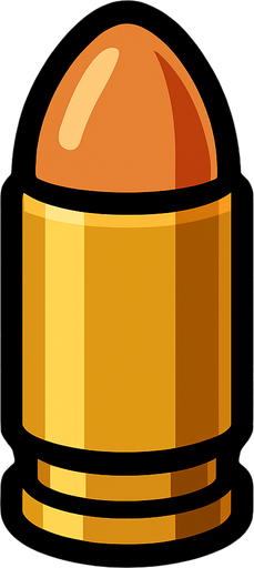 Bullet.
In-Game asset.  2d.  High contrast.  No shadows