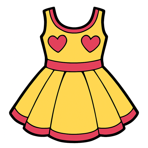 cute designer dress top view..
In-Game asset.  2d.  High contrast.  No shadows