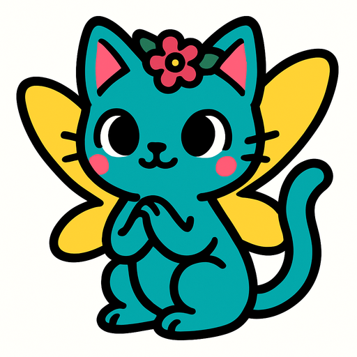 Chat fée.
In-Game asset.  2d.  High contrast.  No shadows