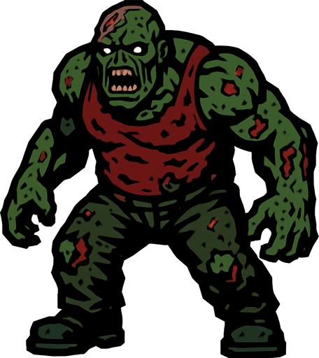 Tough zombie.
In-Game asset.  2d.  High contrast.  No shadows
