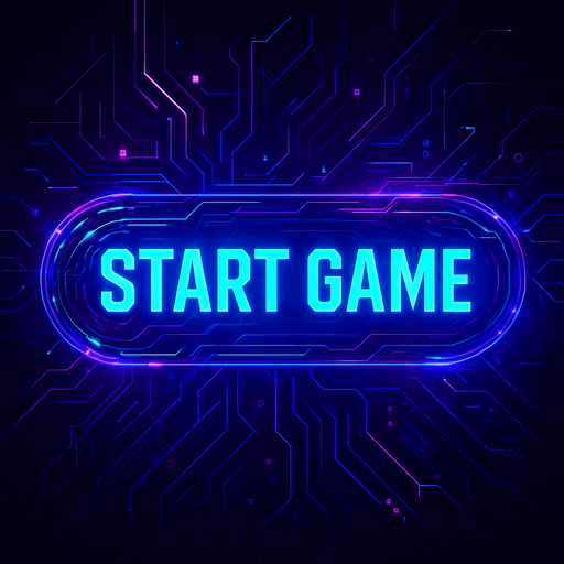 Mix this 'start game' button with cyberpunk + abstract style. Futuer.