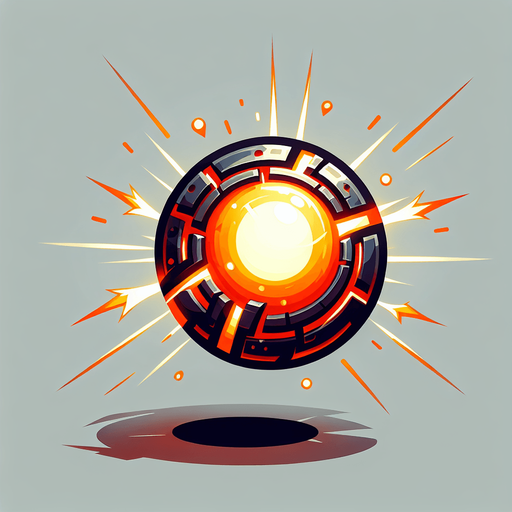 A round energy based projectile.
Single Game Texture. In-Game asset. 2d. Blank background. High contrast. No shadows.