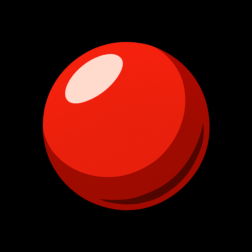 Kırmızı 3d top.
In-Game asset.  2d.  High contrast.  No shadows