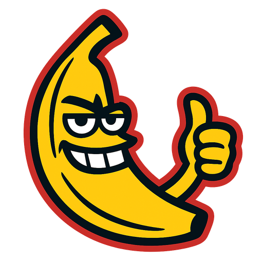 banana meme.
In-Game asset.  2d.  High contrast.  No shadows