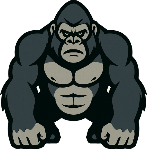 Silverback gorilla.
In-Game asset.  2d.  High contrast.  No shadows