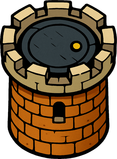 build a tower from a bird's eye view.
In-Game asset.  2d.  High contrast.  No shadows