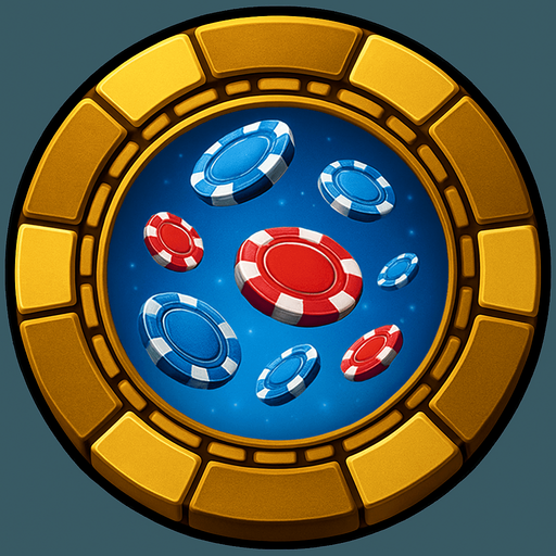 Change the image of the shield in the center to poker chips falling from the sky.