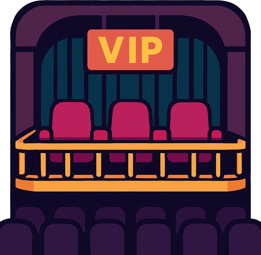 Vip box de una Sala de Conciertos Viviente.
In-Game asset.  2d.  High contrast.  No shadows