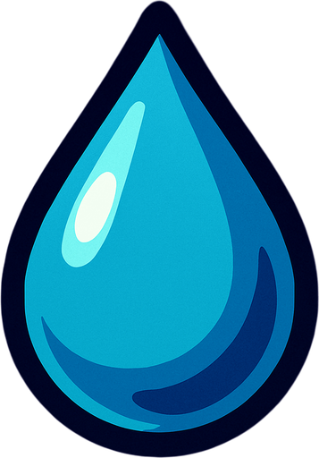 One drop of rain.
In-Game asset.  2d.  High contrast.  No shadows