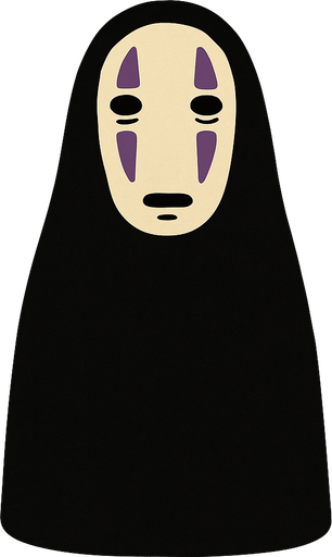 Shadow character from movie "spirited a way". HD colors..
In-Game asset.  2d.  High contrast.  No shadows