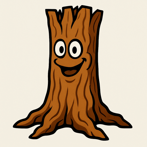 Tronco completo de un arbol animado.
In-Game asset.  2d.  High contrast.  No shadows
