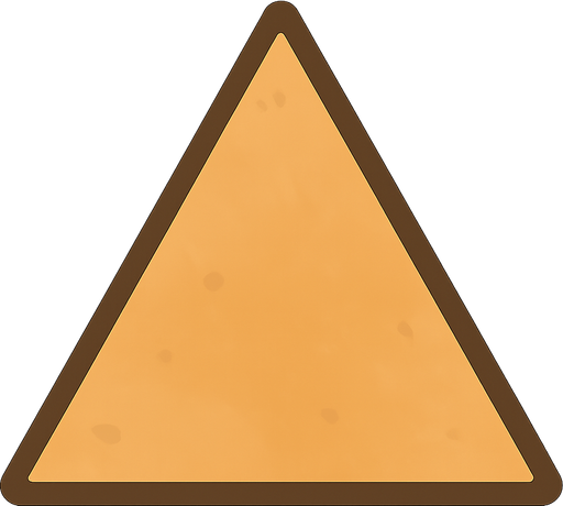 triangle. No background. Transparent background. Blank background. No shadows. 2d. In-Game asset. flat