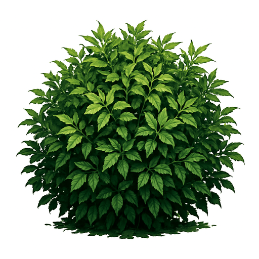 un arbusto ultra realista.
In-Game asset.  2d.  High contrast.  No shadows