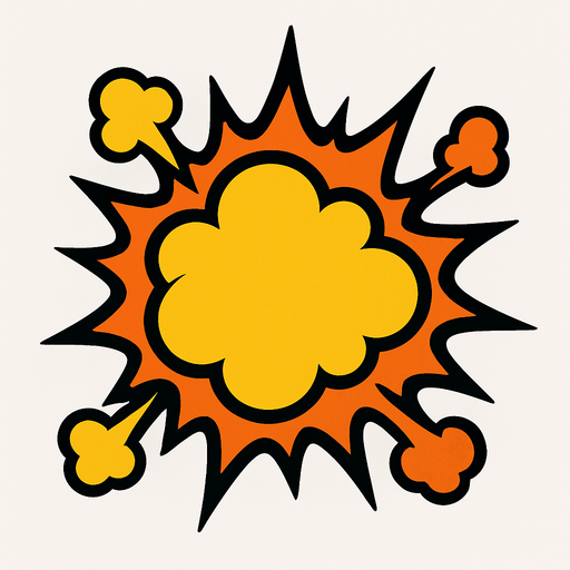 explosion.
In-Game asset.  2d.  High contrast.  No shadows