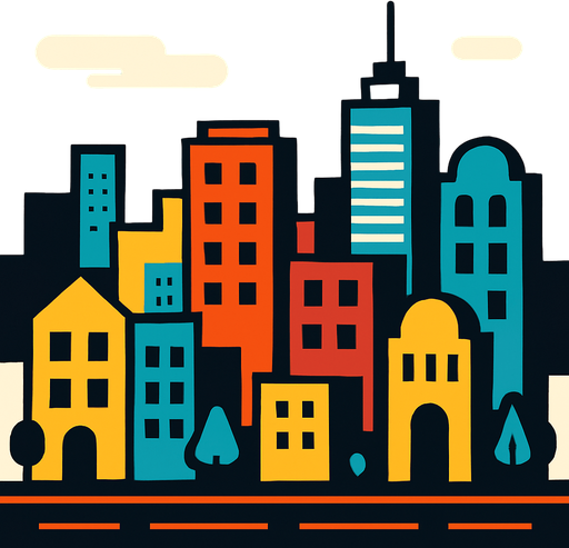 City.
In-Game asset.  2d.  High contrast.  No shadows