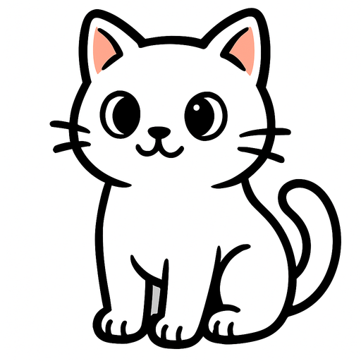 oturan tatlı beyz kedi.
In-Game asset.  2d.  High contrast.  No shadows