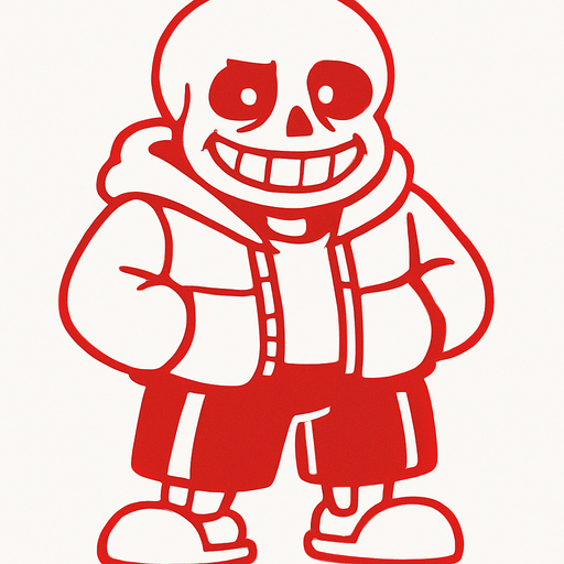 Sans color rojo.
In-Game asset.  2d.  High contrast.  No shadows