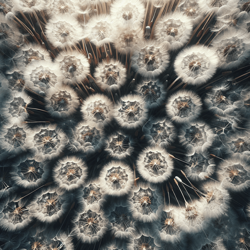 scattered dandelion plumes.
zenith view.
