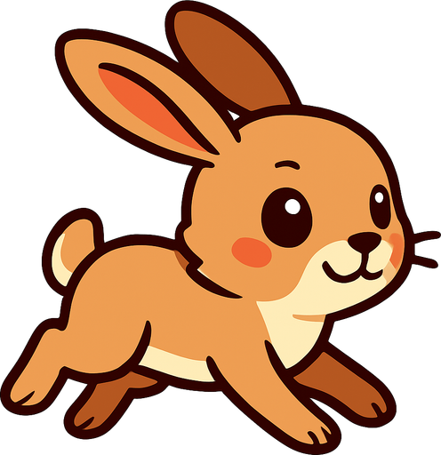 A cute hare running on 4 paws.
In-Game asset.  2d.  High contrast.  No shadows
