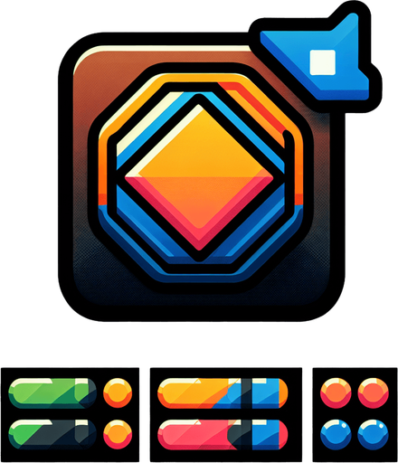 Object_change_button.
Single Game Texture.  In-Game asset.  2d.  Blank background.  High contrast.  No shadows