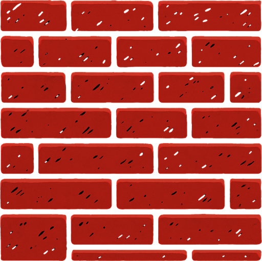 Make red brick walls.
In-Game asset.  2d.  High contrast.  No shadows