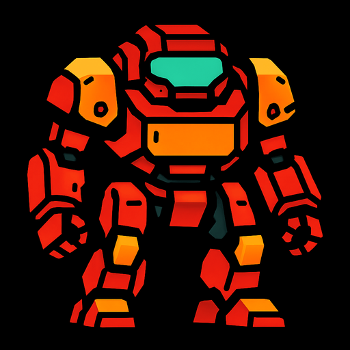 Robot.
In-Game asset.  2d.  High contrast.  No shadows