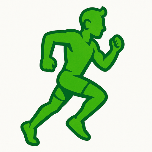 green runner running.
In-Game asset.  2d.  High contrast.  No shadows