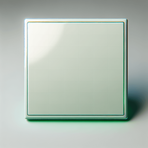 green-Tinted Tile: A clean and sleek tile design, consisting of a perfect square with a soft neon green surface. A barely noticeable, thin green border defines the edges, maintaining a smooth and minimal aesthetic. The tile is blank and pristine, embodying futuristic simplicity..
Single Game Texture. In-Game asset. 2d. Blank background. High contrast. No shadows.