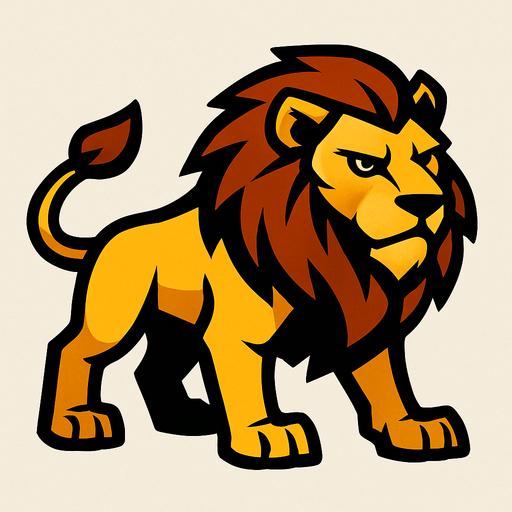 Lion.
In-Game asset.  2d.  High contrast.  No shadows