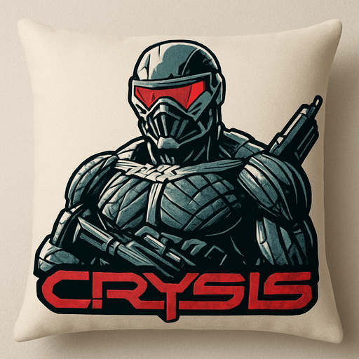 crysis oyunu karakteri resmi olan yastık.
In-Game asset.  2d.  High contrast.  No shadows