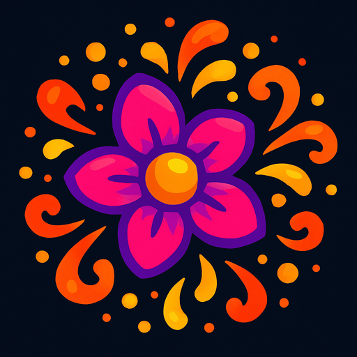 Flowery particle. Vibrant..
In-Game asset.  2d.  High contrast.  No shadows