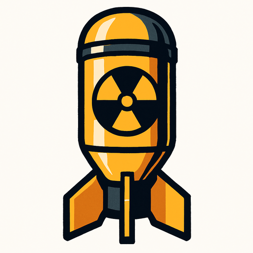 bomba nuclear.
In-Game asset.  2d.  High contrast.  No shadows