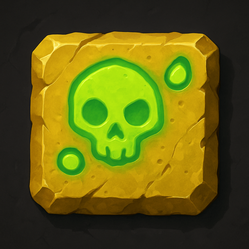 square yellow poisonous stone top view.
In-Game asset