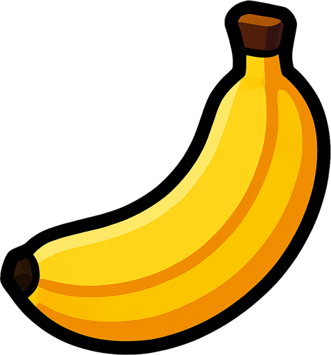 Banana.
In-Game asset.  2d.  High contrast.  No shadows