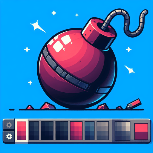 A bomb.
Single Game Texture. In-Game asset. 2d. Blank background. High contrast. No shadows.