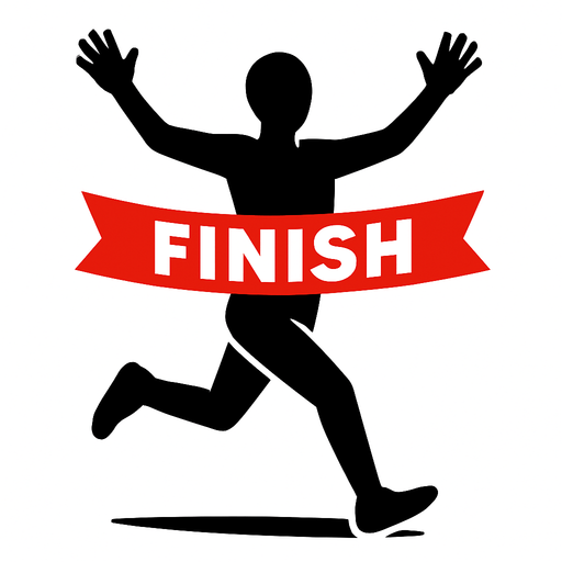 running finish line.
In-Game asset.  2d.  High contrast.  No shadows