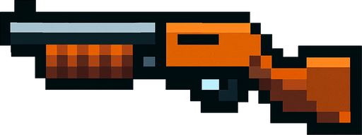 shotgun pixel and look left side.
In-Game asset.  2d.  High contrast.  No shadows