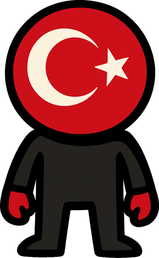 turkish flag ball head.
In-Game asset.  2d.  High contrast.  No shadows