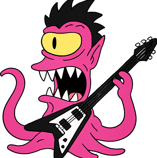 Make my character pink and make him have rock hair and a rock guitar