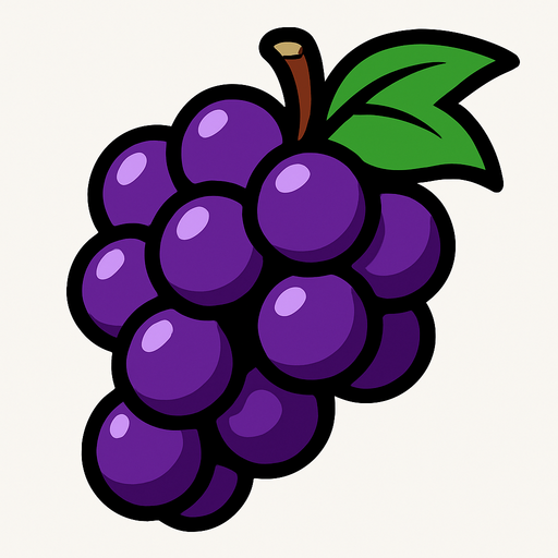 Grape.
In-Game asset.  2d.  High contrast.  No shadows