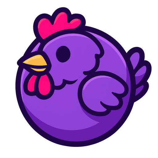 purple chicken ball.
In-Game asset.  2d.  High contrast.  No shadows
