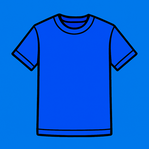 Blue T-shirt.
High contrast.  No shadows