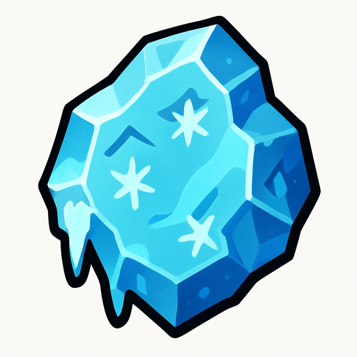 Pierre élément glace.
In-Game asset.  2d.  High contrast.  No shadows