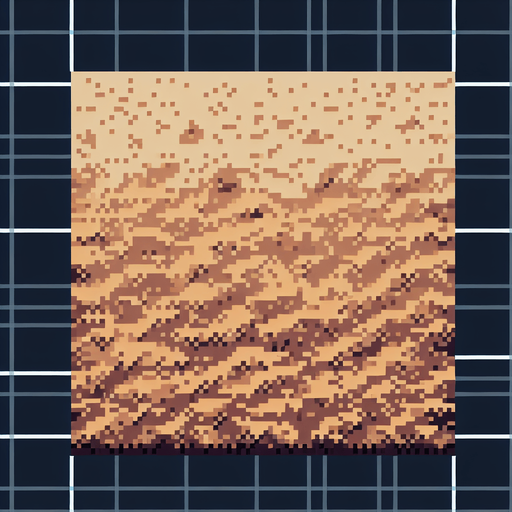 Pixelated desert floor without objects.
Single Game Texture.  In-Game asset.  2d.  Blank background.  High contrast.  No shadows