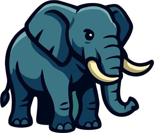 Elephant.
In-Game asset.  2d.  High contrast.  No shadows