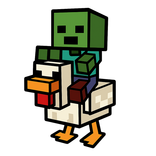 Chicken jockey character.
In-Game asset.  2d.  High contrast.  No shadows