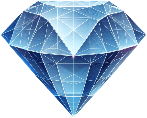 transparent 3d diamond.
In-Game asset. 3d. Blank background. High contrast. No shadows.